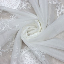 Natural-111 Wholesale Brode Tulle Curtain Fabrics Living Room and Bedroom Curtains  100% Polyester