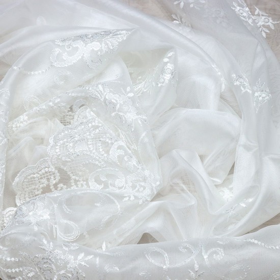 Paris V--2  Wholesale Brode Embroidered Tulle Curtain Fabrics Living Room and Bedroom Curtains 3 Models 100% Polyester