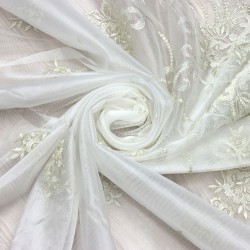 Paris V-4  Wholesale Brode Embroidered Tulle Curtain Fabrics Living Room and Bedroom Curtains 3 Models 100% Polyester