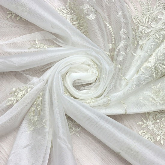 Paris V-4  Wholesale Brode Embroidered Tulle Curtain Fabrics Living Room and Bedroom Curtains 3 Models 100% Polyester