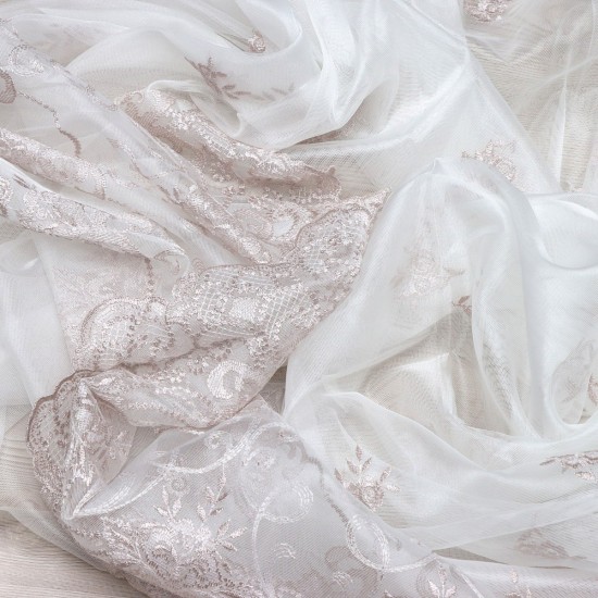 Paris V-5  Wholesale Brode Embroidered Tulle Curtain Fabrics Living Room and Bedroom Curtains 3 Models 100% Polyester