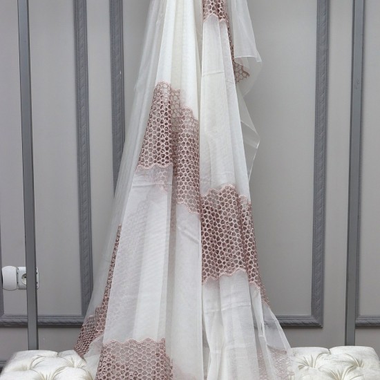 Samara V-12 Wholesale Brode Tulle Curtain Fabrics Living Room and Bedroom Curtains 4 Models 100% Polyester