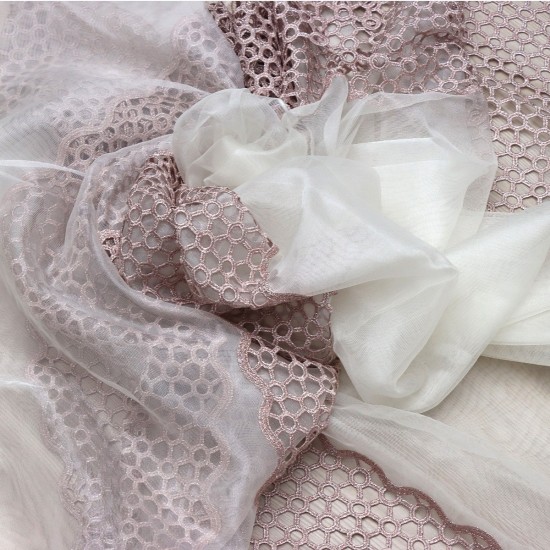 Samara V-12 Wholesale Brode Tulle Curtain Fabrics Living Room and Bedroom Curtains 4 Models 100% Polyester