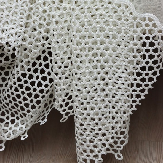 Petek Etek Wholesale Transparent Tulle Curtain Fabrics Living Room and Bedroom Curtains 30 cm Lace Embroidery 100% Polyester 