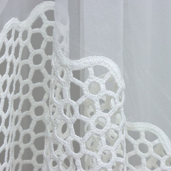 Petek Etek V-11 Wholesale Transparent Tulle Curtain Fabrics Living Room and Bedroom Curtains 90 cm Lace Embroidery 3 Models 100% Polyester 