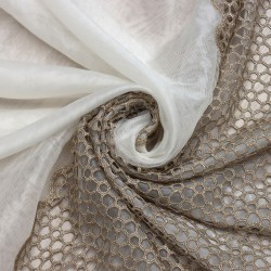 Petek Etek V-12 Wholesale Transparent Tulle Curtain Fabrics Living Room and Bedroom Curtains 90 cm Lace Embroidery 3 Models 100% Polyester 