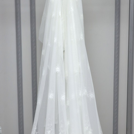 Prag V-22 Wholesale Brode Embroidered Tulle Curtain Fabrics Living Room and Bedroom Curtains 5 Models 100% Polyester