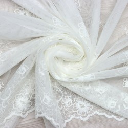 Prag V-22 Wholesale Brode Embroidered Tulle Curtain Fabrics Living Room and Bedroom Curtains 5 Models 100% Polyester