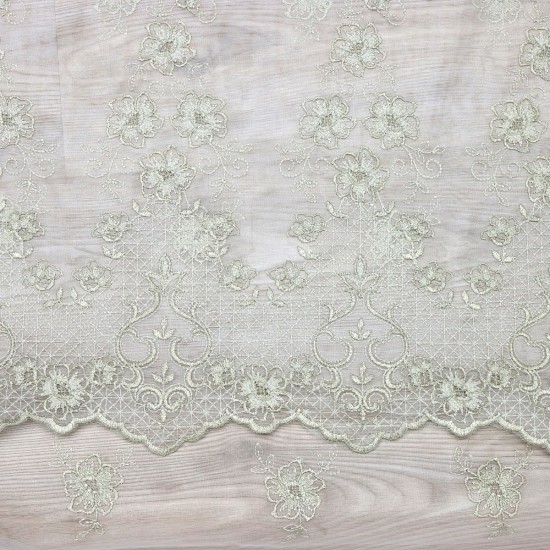 Prag V-4 Wholesale Brode Embroidered Tulle Curtain Fabrics Living Room and Bedroom Curtains 5 Models 100% Polyester