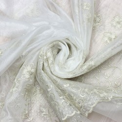 Prag V-4 Wholesale Brode Embroidered Tulle Curtain Fabrics Living Room and Bedroom Curtains 5 Models 100% Polyester