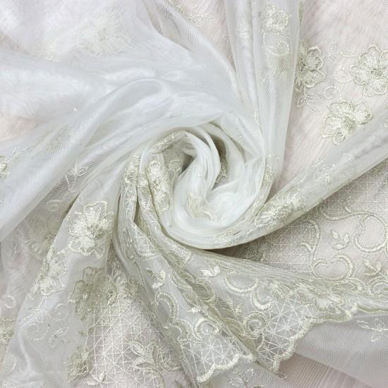 Prag V-4 Wholesale Brode Embroidered Tulle Curtain Fabrics Living Room and Bedroom Curtains 5 Models 100% Polyester