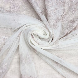 Prag V-5 Wholesale Brode Embroidered Tulle Curtain Fabrics Living Room and Bedroom Curtains 5 Models 100% Polyester