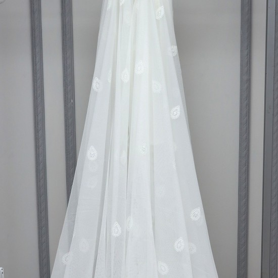 Quba V--2 Wholesale Brode Embroidered Tulle Curtain Fabrics Living Room and Bedroom Curtains 2 Models 100% Polyester