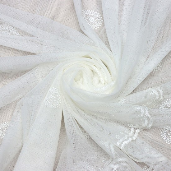 Quba V--2 Wholesale Brode Embroidered Tulle Curtain Fabrics Living Room and Bedroom Curtains 2 Models 100% Polyester