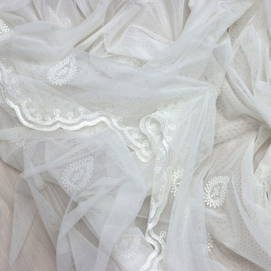 Quba V--2 Wholesale Brode Embroidered Tulle Curtain Fabrics Living Room and Bedroom Curtains 2 Models 100% Polyester