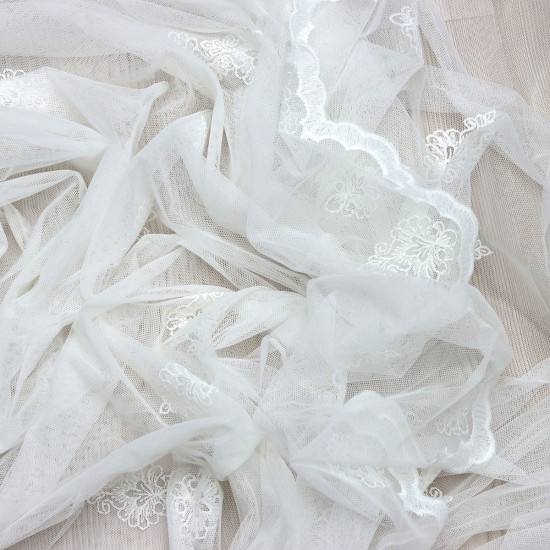 Roma V-2 Wholesale Brode Embroidered Tulle Curtain Fabrics Living Room and Bedroom Curtains 4 Models 100% Polyester