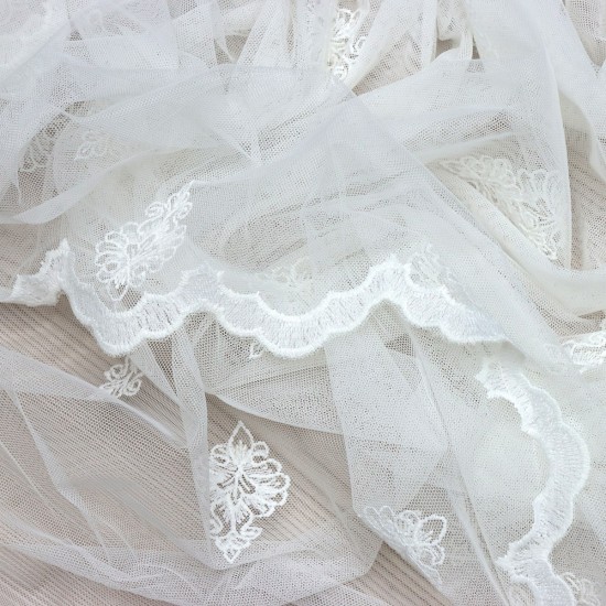 Roma V-2 Wholesale Brode Embroidered Tulle Curtain Fabrics Living Room and Bedroom Curtains 4 Models 100% Polyester