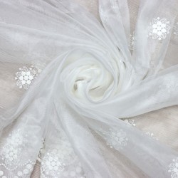 Tebriz V--3 Wholesale Brode Embroidered Tulle Curtain Fabrics Living Room and Bedroom Curtains 4 Models 100% Polyester