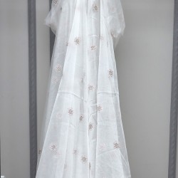 Tebriz V-5 Wholesale Brode Embroidered Tulle Curtain Fabrics Living Room and Bedroom Curtains 4 Models 100% Polyester