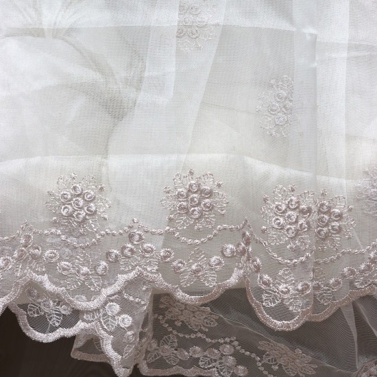 Tebriz V-5 Wholesale Brode Embroidered Tulle Curtain Fabrics Living Room and Bedroom Curtains 4 Models 100% Polyester