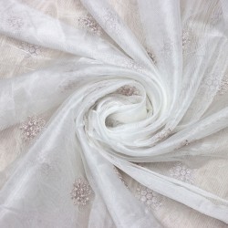 Tebriz V-5 Wholesale Brode Embroidered Tulle Curtain Fabrics Living Room and Bedroom Curtains 4 Models 100% Polyester