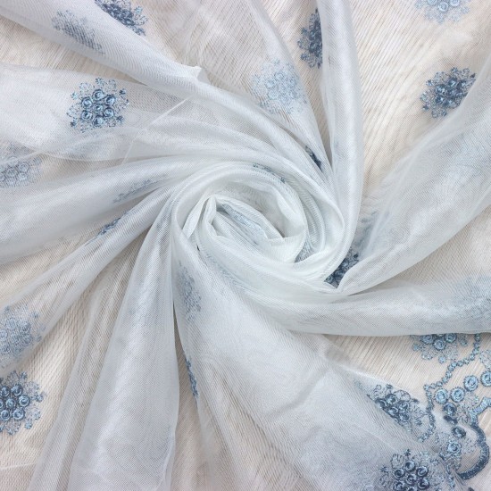 Tebriz V-34 Wholesale Brode Embroidered Tulle Curtain Fabrics Living Room and Bedroom Curtains 4 Models 100% Polyester