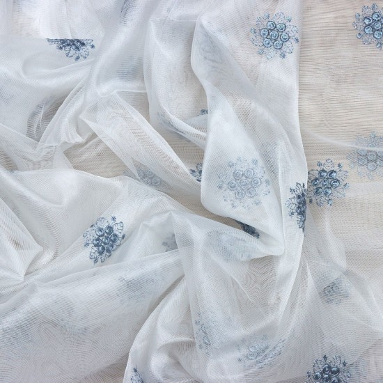 Tebriz V-34 Wholesale Brode Embroidered Tulle Curtain Fabrics Living Room and Bedroom Curtains 4 Models 100% Polyester