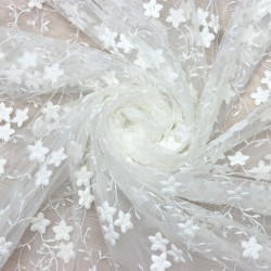 Tiflis V-1 Wholesale Brode Embroidered Tulle Curtain Fabrics Living Room and Bedroom Curtains 2 Models 100% Polyester