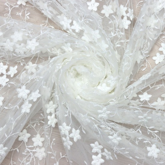 Tiflis V-1 Wholesale Brode Embroidered Tulle Curtain Fabrics Living Room and Bedroom Curtains 2 Models 100% Polyester