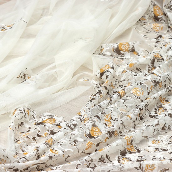 Uluabat V-447 Wholesale Raschel Plain Knitted Tulle Curtain Fabrics Living Room and Bedroom Curtains 3 Models 100% Polyester