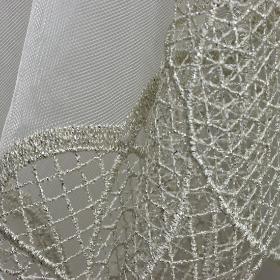 Venüs V-41 Wholesale Brode Embroidered Tulle Curtain Fabrics Living Room and Bedroom Curtains 5 Models 100% Polyester