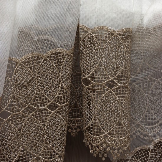 Venüs V-44 Wholesale Brode Embroidered Tulle Curtain Fabrics Living Room and Bedroom Curtains 5 Models 100% Polyester