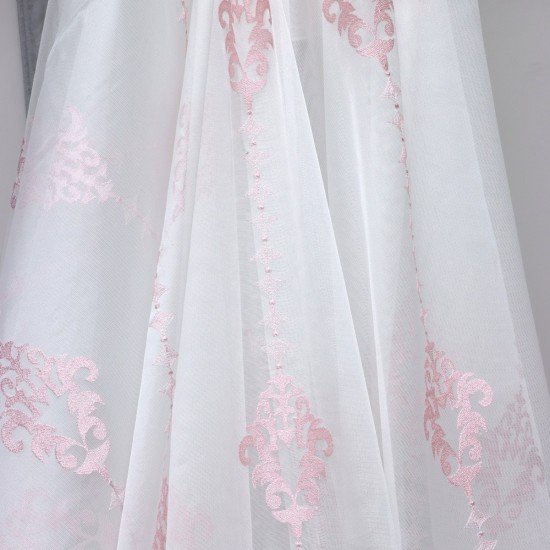 Newcity V-7 Wholesale Embroidered Brode Tulle Curtain Fabrics Living Room and Bedroom Curtains 4 Models 100% Polyester