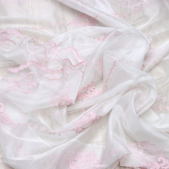 Newcity V-7 Wholesale Embroidered Brode Tulle Curtain Fabrics Living Room and Bedroom Curtains 4 Models 100% Polyester