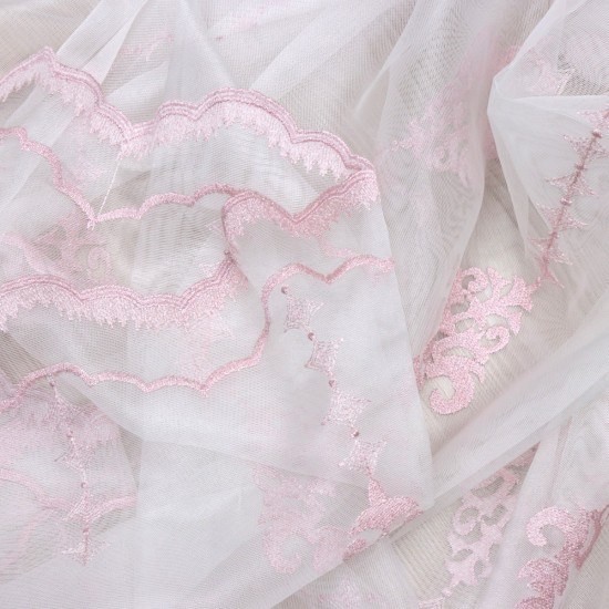 Newcity V-7 Wholesale Embroidered Brode Tulle Curtain Fabrics Living Room and Bedroom Curtains 4 Models 100% Polyester