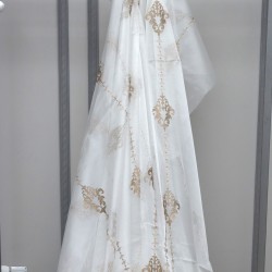 Newcity V-9 Wholesale Embroidered Brode Tulle Curtain Fabrics Living Room and Bedroom Curtains 4 Models 100% Polyester