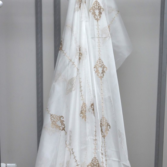 Newcity V-9 Wholesale Embroidered Brode Tulle Curtain Fabrics Living Room and Bedroom Curtains 4 Models 100% Polyester