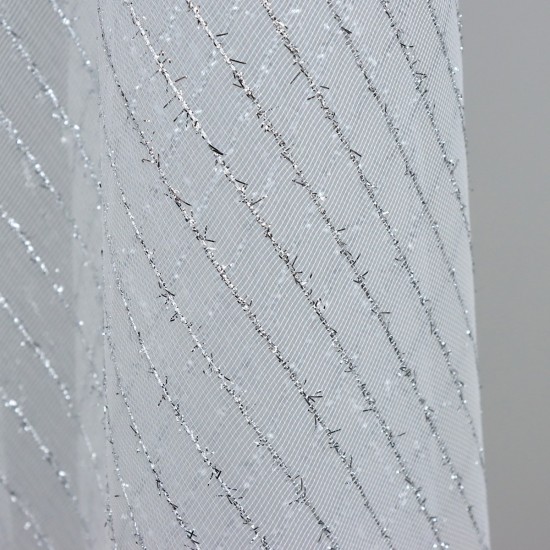 Yıldız V--1 Wholesale Silvery Tulle Curtain Fabrics Living Room and Bedroom Curtains 5 Models 100% Polyester