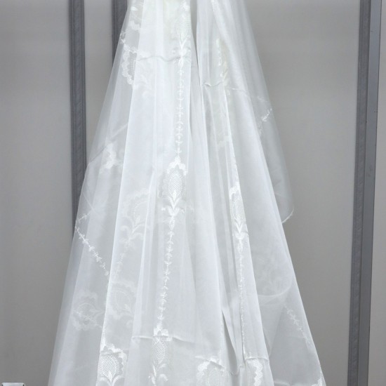 Cloud V-2 Wholesale Embroidered Tulle Curtain Fabrics Living Room and Bedroom Curtains 4 Models 100% Polyester