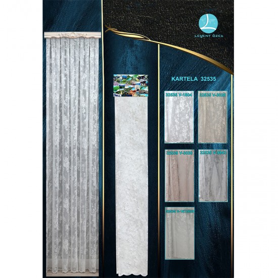 32535 Color Chart Wholesale Raschel Knit Tulle Curtain Fabrics Living Room and Bedroom Curtains 5 Models 100% Polyester