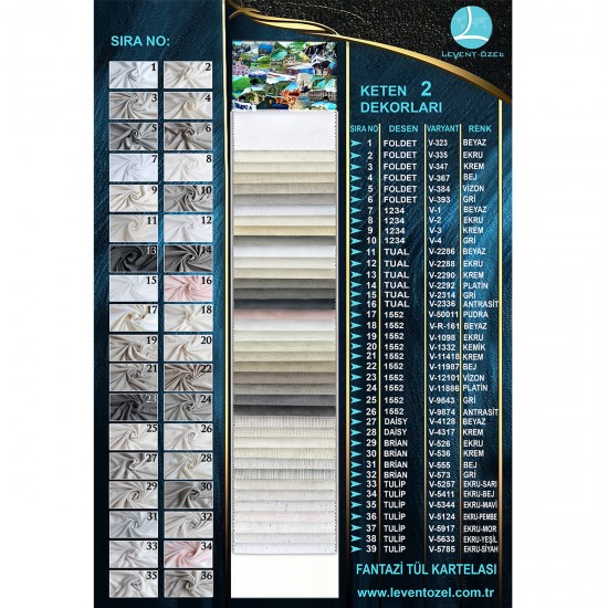 Daisy Color Chart Wholesale Linen Tulle Curtain Fabrics Living Room and Bedroom Curtains 39 Models 100% Polyester