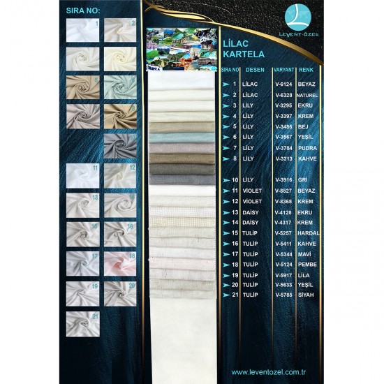 Lily Color Chart Wholesale Linen Tulle Curtain Fabrics Living Room and Bedroom Curtains 21 Models 100% Polyester