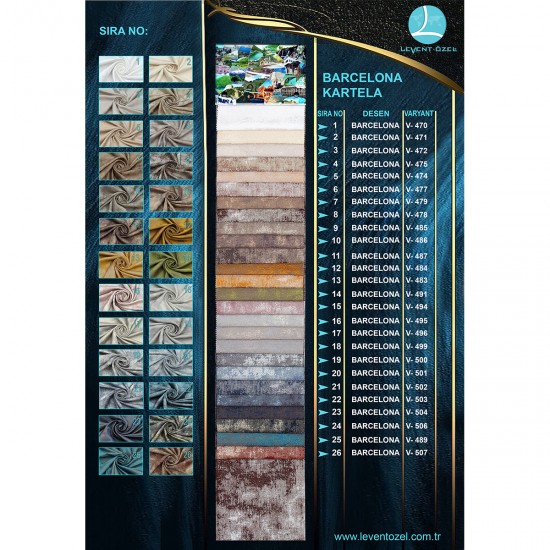 Barcelona Color Chart Wholesale Jacquard Background Curtain Fabrics Living Room and Bedroom Curtains 26 Models 100% Polyester