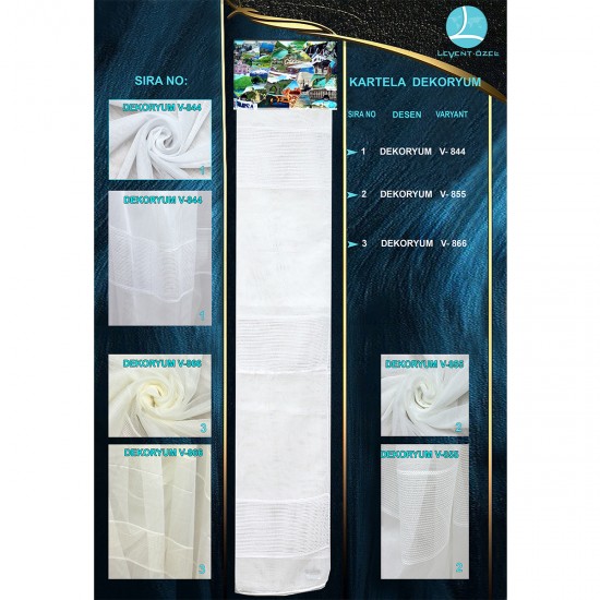 Dekoryum Color Chart Wholesale Linen Tulle Curtain Fabrics Living Room and Bedroom Curtains 3 Models 100% Polyester