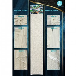  Çınar Color Chart Wholesale Lace Embroidered Brode Tulle Curtain Fabrics Living Room and Bedroom Curtains 2 Models 100% Polyester