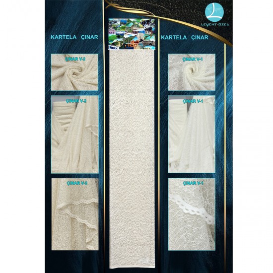  Çınar Color Chart Wholesale Lace Embroidered Brode Tulle Curtain Fabrics Living Room and Bedroom Curtains 2 Models 100% Polyester