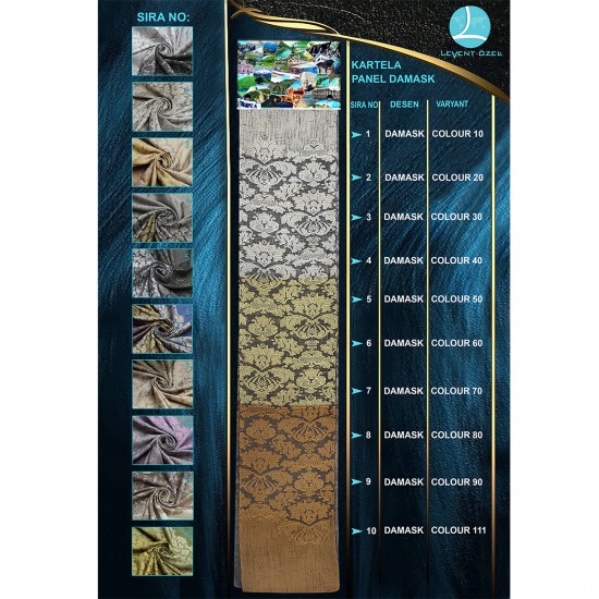 Panel Damask Color Chart Wholesale Jacquard Background Curtain Fabrics Living Room and Bedroom Curtains 10 Models  300x300 cm 100% Polyester