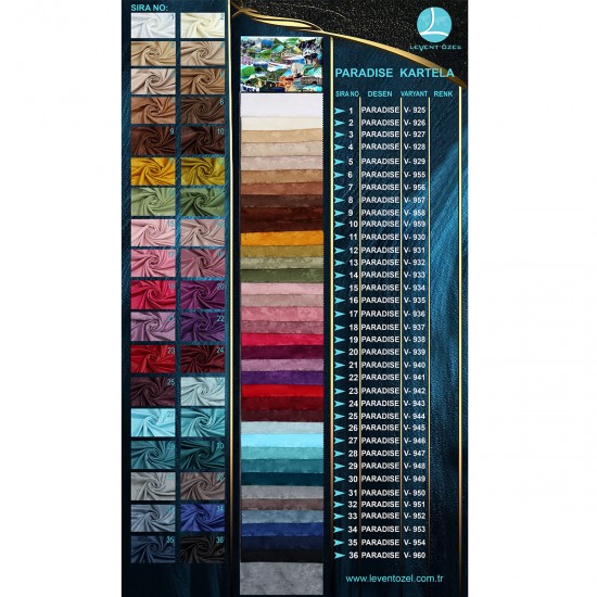 Paradise Color Chart Wholesale Jacquard Dobby Woven Backdrop Curtain Fabrics Living Room and Bedroom Curtains 36 Models 100% Polyester