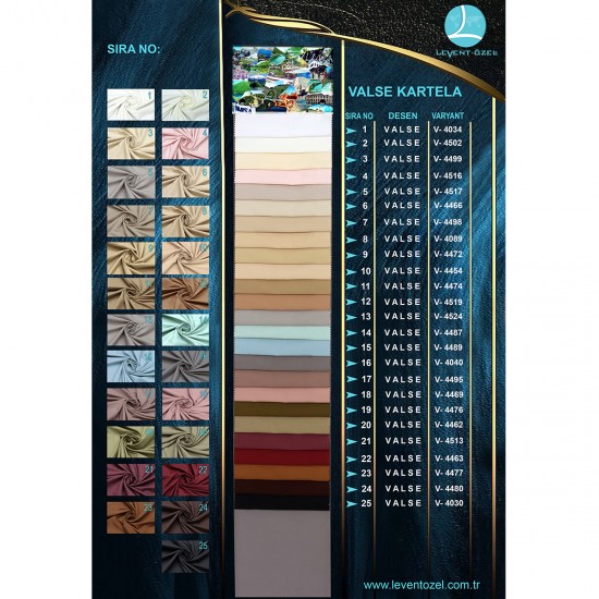Valse Color Chart Wholesale Lining Fabric Living Room and Bedroom Curtains 25 Models 100% Polyester