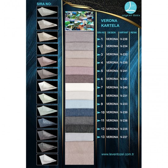 Verona Color Chart Wholesale Linen Background Curtain Fabrics Living Room and Bedroom Curtains 13 Models 100% Polyester